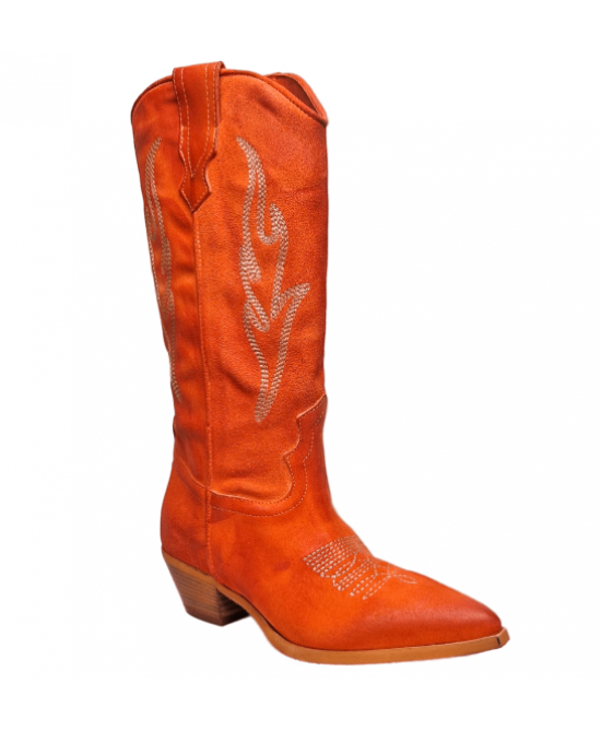 Mens orange cowboy on sale boots